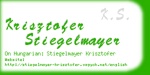 krisztofer stiegelmayer business card